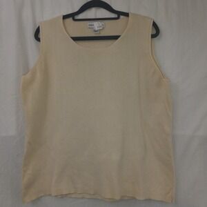 August Max Woman Sleeveless Sweater Ivory Women's Size 1X Classy‎ Layer Business